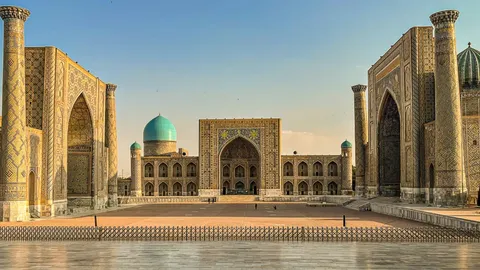 The Registan in Samarkand, Uzbekistan, on the historic Silk Road